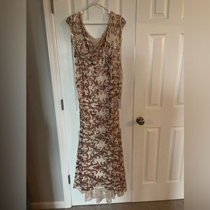 PinkBlush Maternity Rose Gold Sequin Gown!